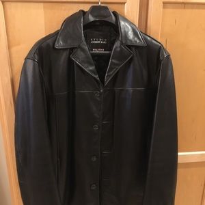 Black leather jacket Wilsons Andrew Marc studio L